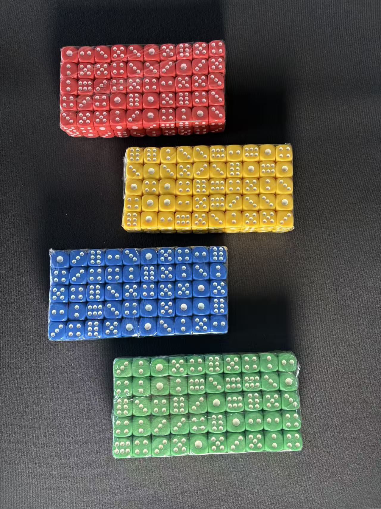 Red, Yellow, Blue, Green 14mm Rounded Corner White Dot Large 1 Mahjong Matching Game Entertainment Ktv Nightclub Acrylic Dice Customization