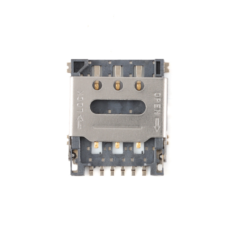 Nano-Sim-Klb-6P-1.4H-Flip Patch Nano Mobile Phone Communication Sim Card Holder High Temperature Resistance