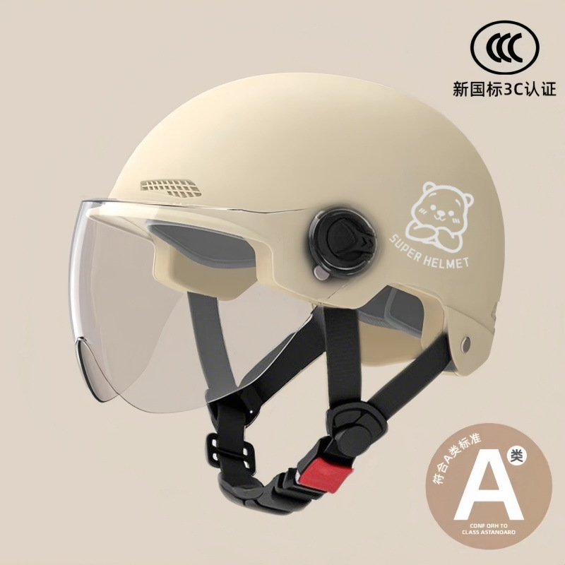 Шлем для электромотоцикла нового национального стандарта 3C, унисекс, безопасный полушлем для взрослых на все сезоны