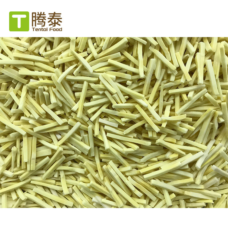 Крупная партия быстрозамороженных красных бамбуковых побегов и замороженных нарезанных бамбуковых побегов от завода