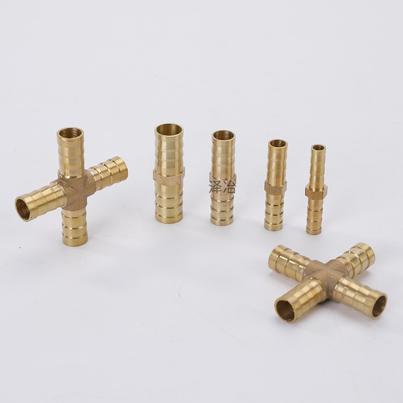 All Copper Pagoda Joint Gas Green Head Water Pipe Quick Plug Joint Natural Gas Quick Fork Head Cross Four-way
