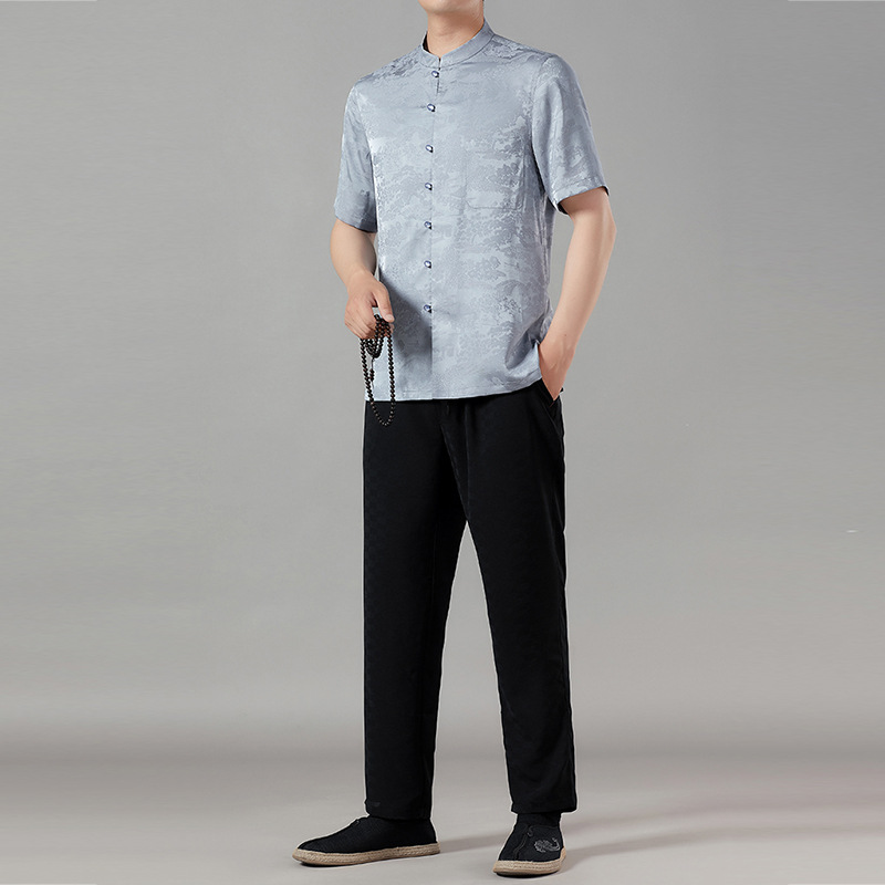 Summer New Business Men's Sports and Leisure Suits for Young and Middle-Aged People, Fashionable and Versatile Two-Piece Suits, High-End Men's Clothing