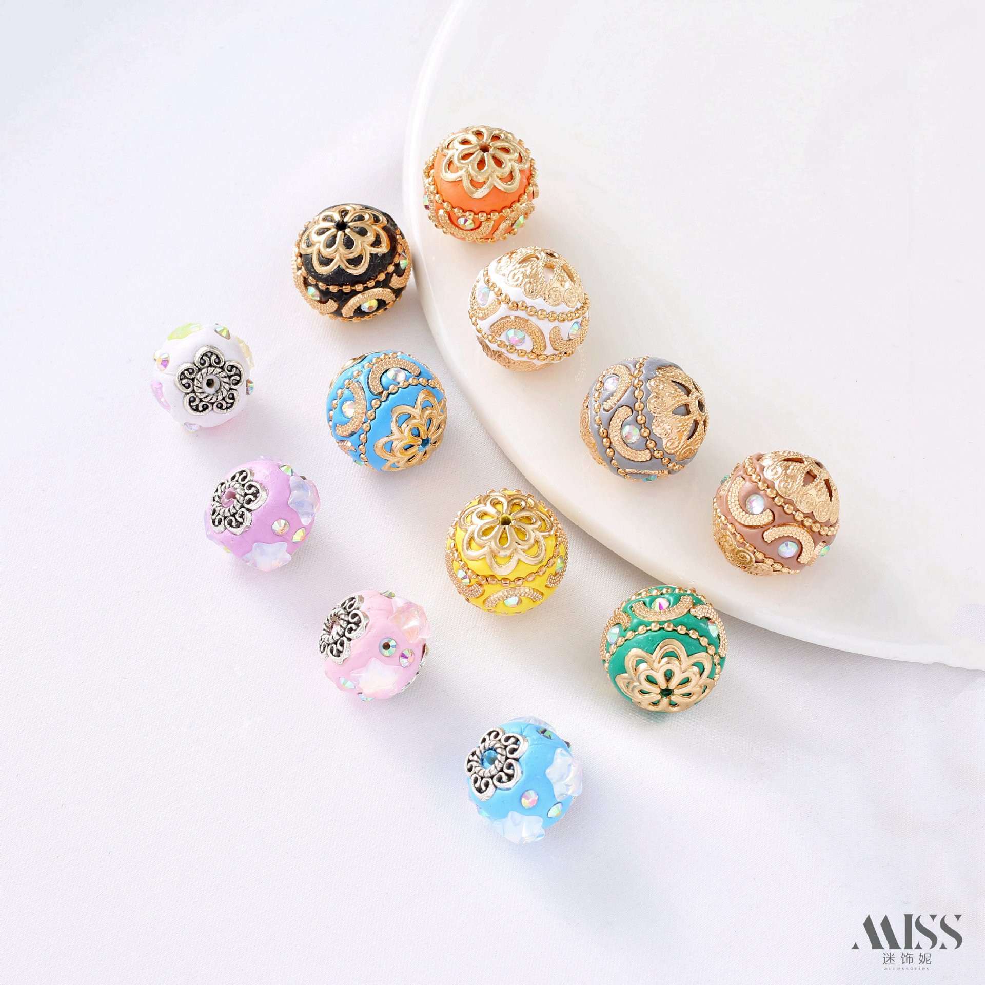 Непальские бусины с принтом, ручная работа, винтажные spacer-бусины в стиле Сициан, материалы для браслетов, цепочек для телефонов, подвесок, образовательные