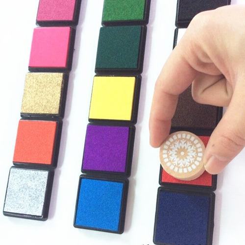 Creative color inkpad 4x 4cm small inkpad 15 color teacher Inkpad