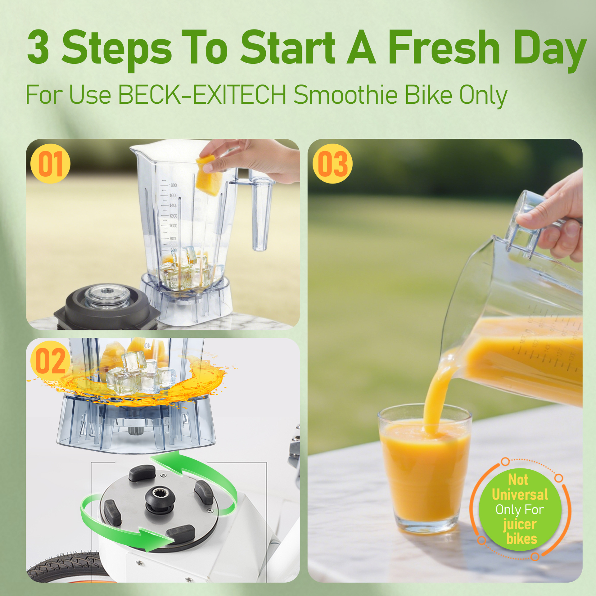 Exi Yixi Juicer 1.8L Bicycle Special Transparent Color Smoothie Broken Wall Juice Cup