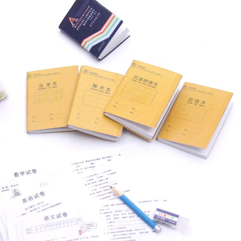 миниатюры симуляция рабочая тетрадь домашнее задание для кукольного домика начальной школы карманные DIY украшения