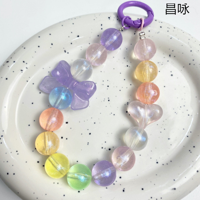 Fine Glitter Onion Pink Beads 14mm Bright Round Beads DIY Homemade Rubber Band Mobile Phone Chain Key Chain Beading Material Jewelry