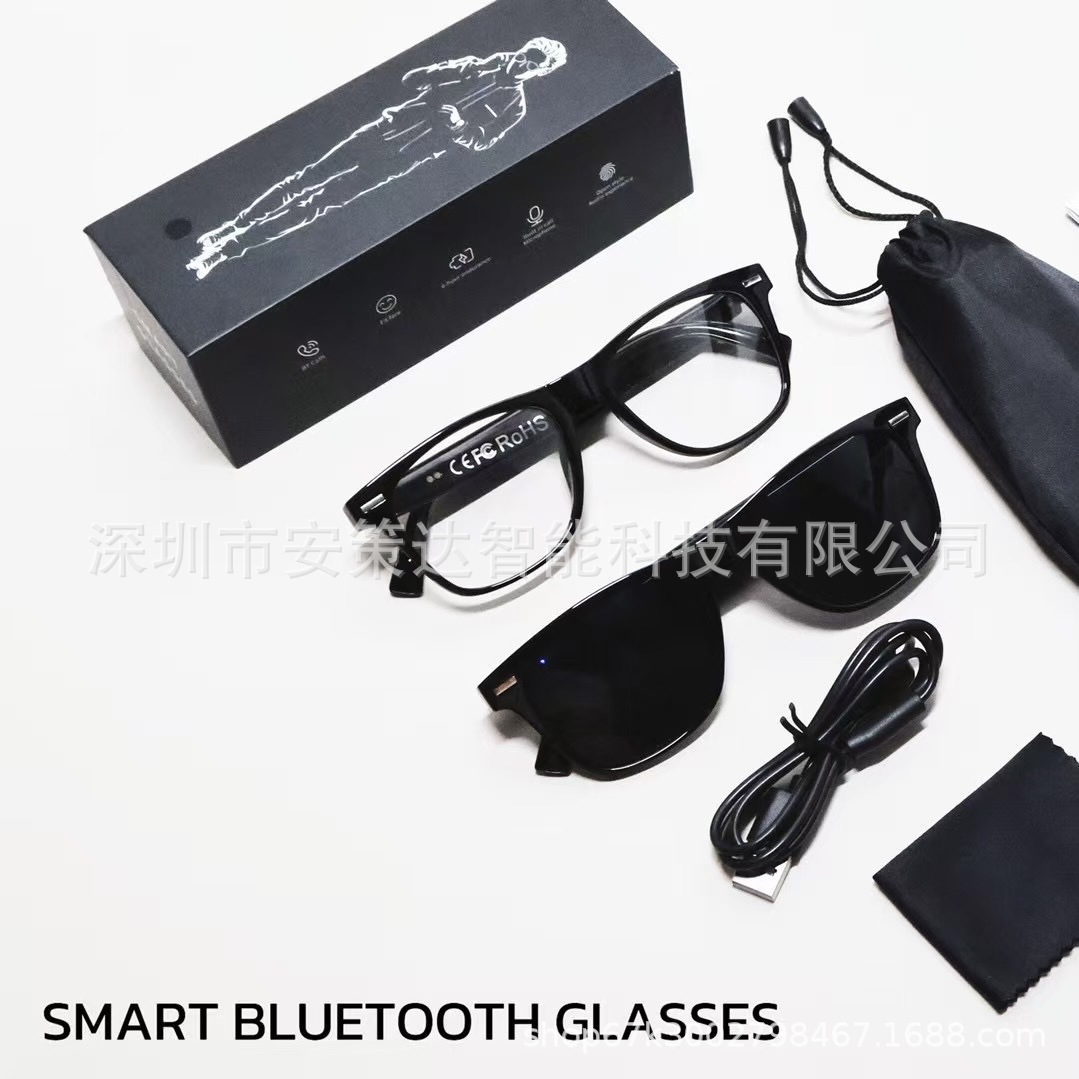 New D13 smart glasses AI Bluetooth connection call binaural touch polarized sunglasses net red with sunglasses