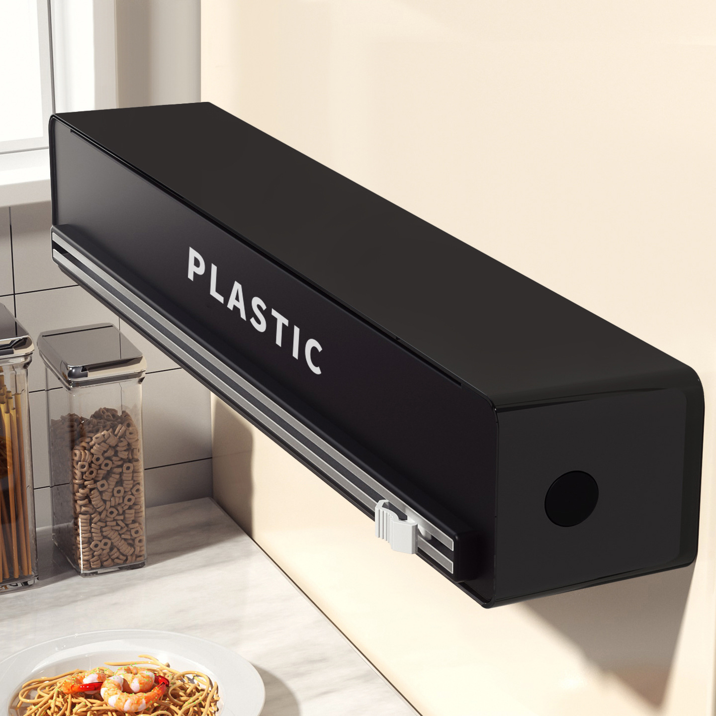 501 Plastic Wrap Cutter Household Kitchen Baking Paper Tin Foil Magnetic Wall-Mounted Sliding Knife Plastic Wrap Cutting Box