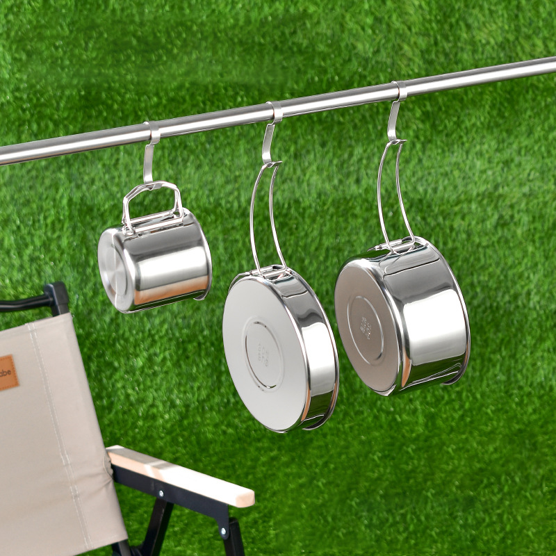 Набор посуды из нержавеющей стали 304 для кемпинга и пикника переносная складная посуда