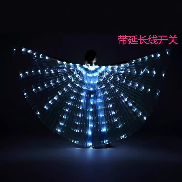 Halloween LED Light-emitting Large Wings Dance Wings Colorfulful Adult 360-degree Belly Dance Wings Performance Dance
