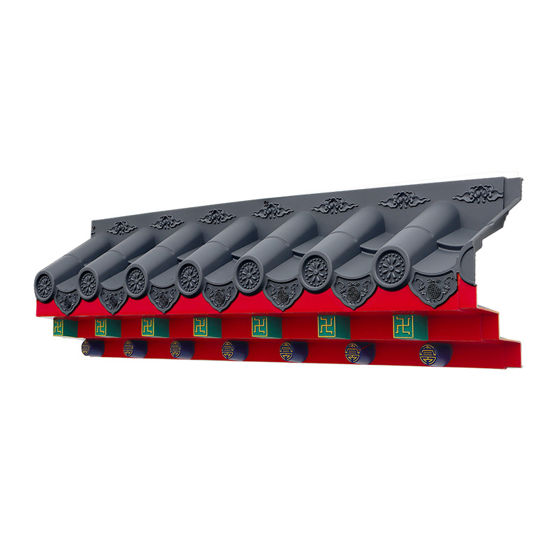 Small Extra Thick Frame-Free Tile Resin Huizhou Antique Relief Eaves Chinese Outdoor Window Rain Cover Wall Decoration