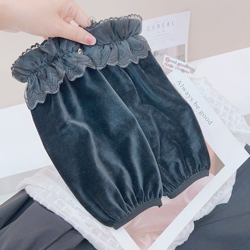 Solid Color Laminar Down Jacket Sleeves Women's Winter Lace Anti-Dirty Sleeves Anti-Stain Sleeves Anti-stain New Sleeves