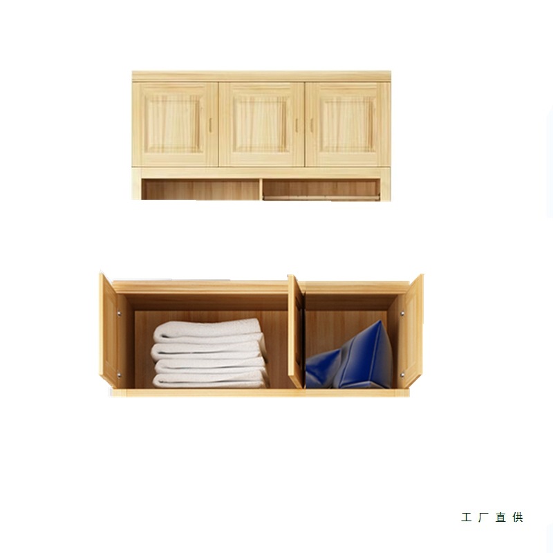 Top Cabinet with Two Doors, Three Doors, Four Doors and Five Doors, Solid Wood Pine Wall Cabinet, All Solid Wood, Simple Modern Home Storage Cabinet