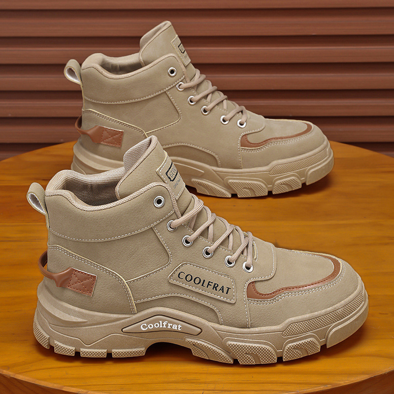 Осенние мужские туфли новые высокие ботинки Мартин мужские модные универсальные толстосоленные нескользящие рабочие туфли короткие ботинки повседневные защитные обувь