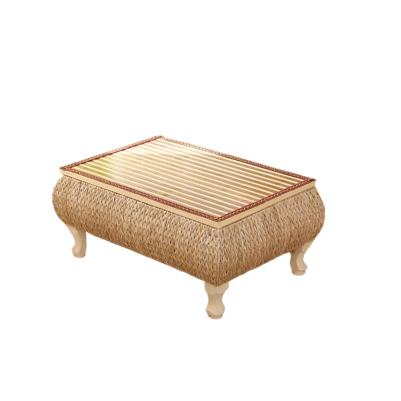 Rattan Japanese-Style Solid Wood Storage Tatami Coffee Table Bay Window Small Table Balcony Window Sill Tatami Floor Low Kang Table