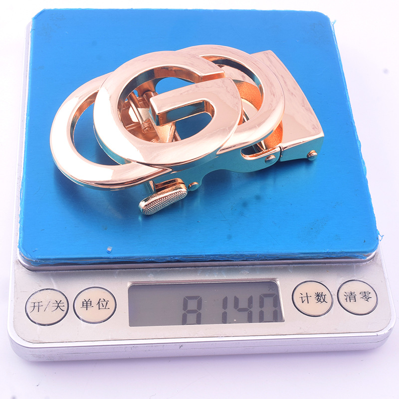 Network hot sale new belt buckle supply men's hollow alloy automatic buckle wholesale smooth letter belt buckle