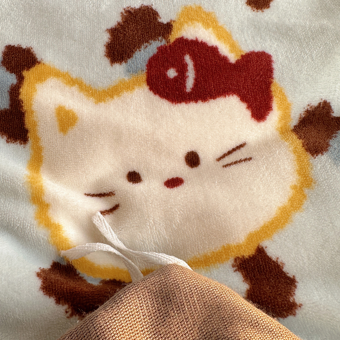 Korean Popular 2025 New Ins Small Fresh Girl Cream Cartoon Cute Thickeneded Milk Velvet Four-Piece Set Category a