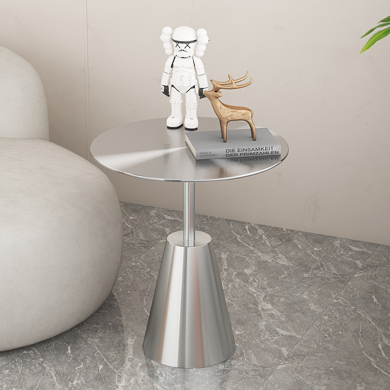 Stainless Steel Solid Round Table Industrial Style Coffee Table Dining Table Dessert Bar Milk Tea Shop Metal Small Round Table Chair Square Table