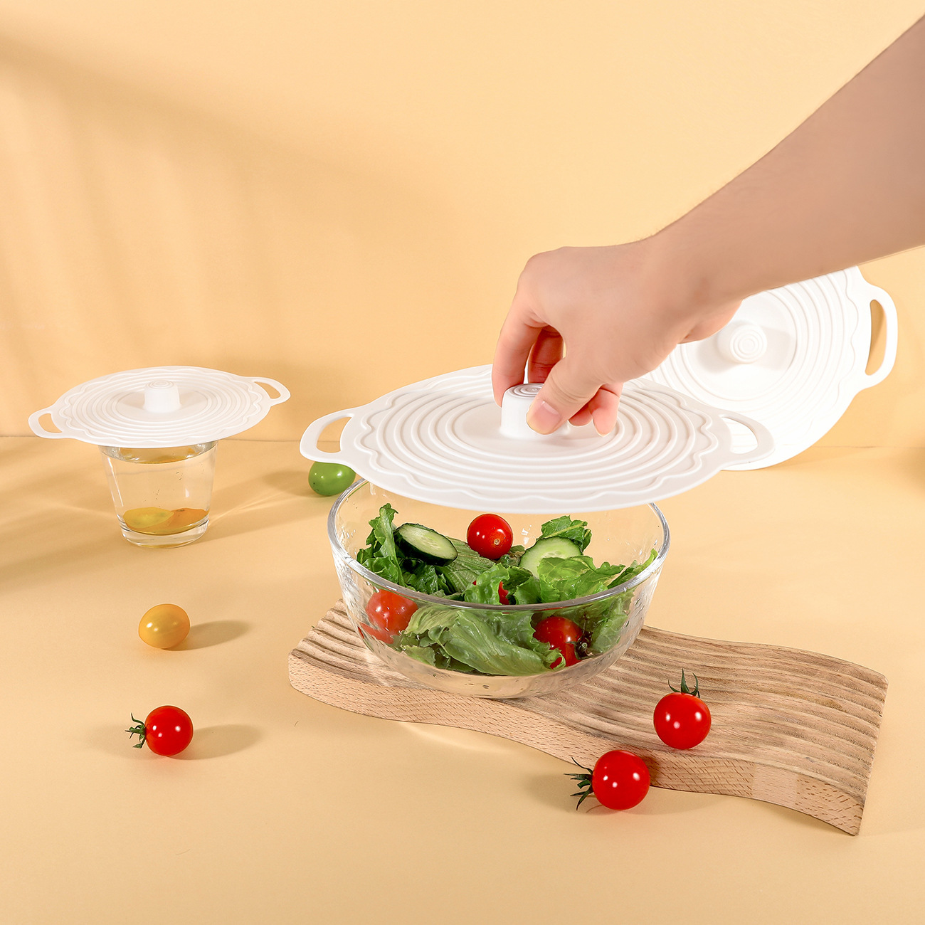 Fresh-Keeping Lids for Pots, Bowls, Plates and Cups, Microwave Oven Splash-Proof Lids, Universal Sealing Lids, Reusable Silicone Fresh-Keeping Lids