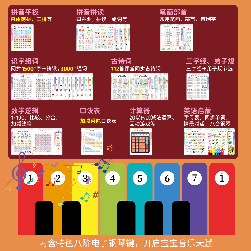 Talking Language, Math and English All-Round Classroom Children's Educational Toys for Young Children