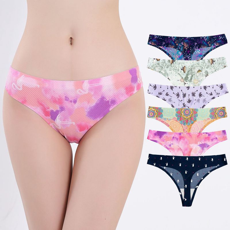 Amazon foreign trade cross-border sexy temptation hot seamless printing breathable one-piece girl waist thong women