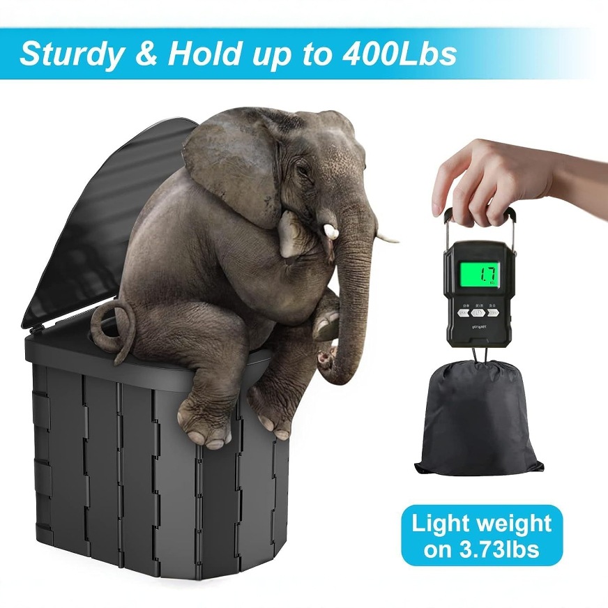 [Cross-border Explosions] Car with Lid Folding Portable Outdoor Toilet Emergency Toilet Self-driving Travel Supplies Car