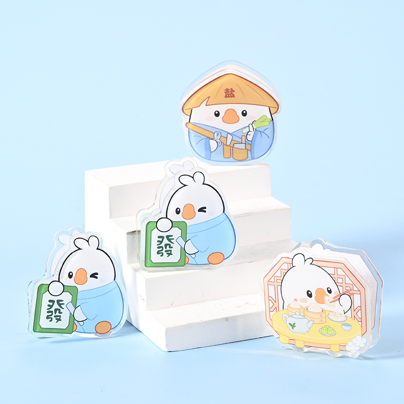 Acrylic Glue Pp Clip Customized Cute Little Clip Cartoon Q Version Peripheral Handbook Clip Double-Sided Pattern Butt Clip