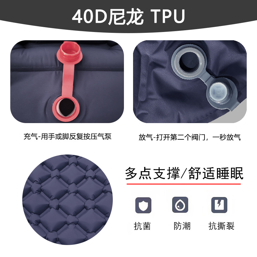 LT-88 Foot New Single Rhombus TPU Inflatable Mat Outdoor Tent Sleeping Mat Camping Ultra Light Portable Moisture-proof Mat