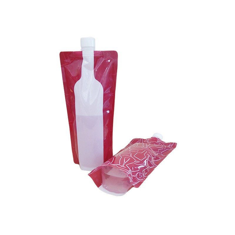 Wholesale Red Wine Beverage Bags 750ml Packaging Bags Portable Outdoor Water Bags Thickened Self-Standing Water Storage Bags Can Be Stored