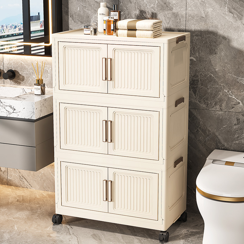 40-80 Wide Foldableing Storage Cabinet Household Multi-Layer Storage Rack Installation-Free Plastic Baby and Kidsren's Toy Storage Cabinet