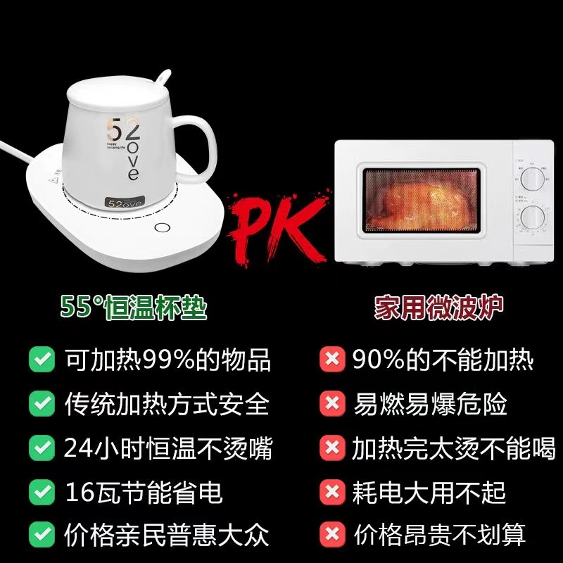 Warm Cup Heating Coaster 55 Degree Constant Temperature Water Cup Milk Cup Insulation Insulation Pad Set Cup Heating Pad Home