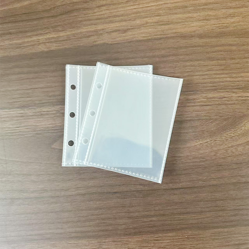 3-Hole Small Single-Grid Transparent Binder File Bag, Refillable Binder Storage for Celebrity Merchandise, Binder Card Album Inner Pages Wholesale