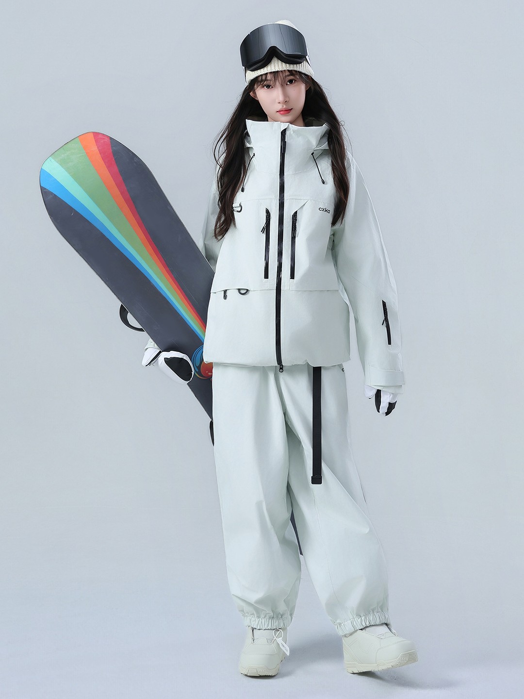 Ski Suit Set for Women and Men, Snowboard Waterproof Thickened Fully Taped Professional Snow Suit Top and Pants Set 3L