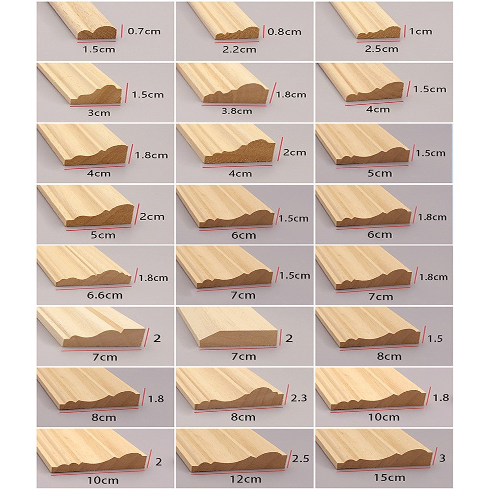Solid Wood Ash Wood Molding for Door Edges, Window Frames, Mid-European Style Ceiling Background Wall Decoration, Wood Molding, Solid Wood Flat Panel