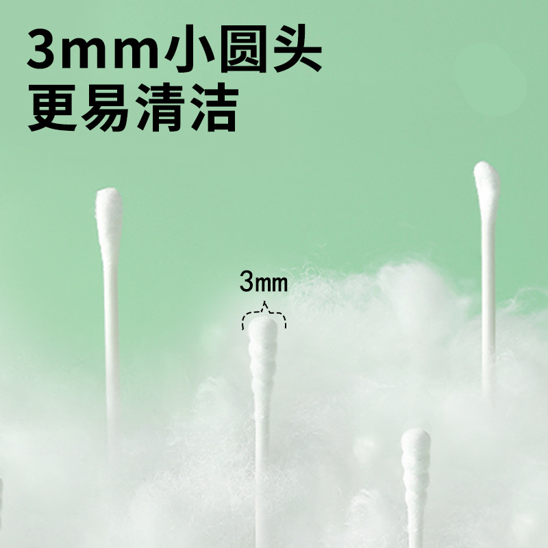 Baby Cotton Swabs 200 Boxes of Kidsren's Small Cotton Swabs for Toddlers Double-Headed Ultra-Fine Disposable Ear Scoops Paper Sticks Wholesale