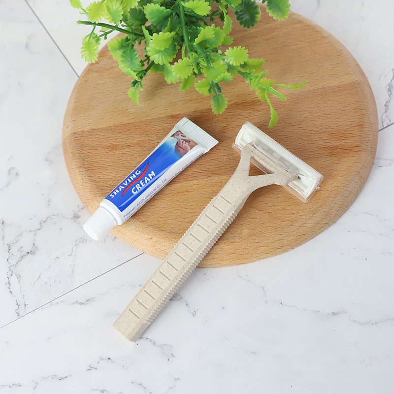 Hotel Disposable Shaver two-layer stainless steel manual Shaver hotel room supplies wholesale