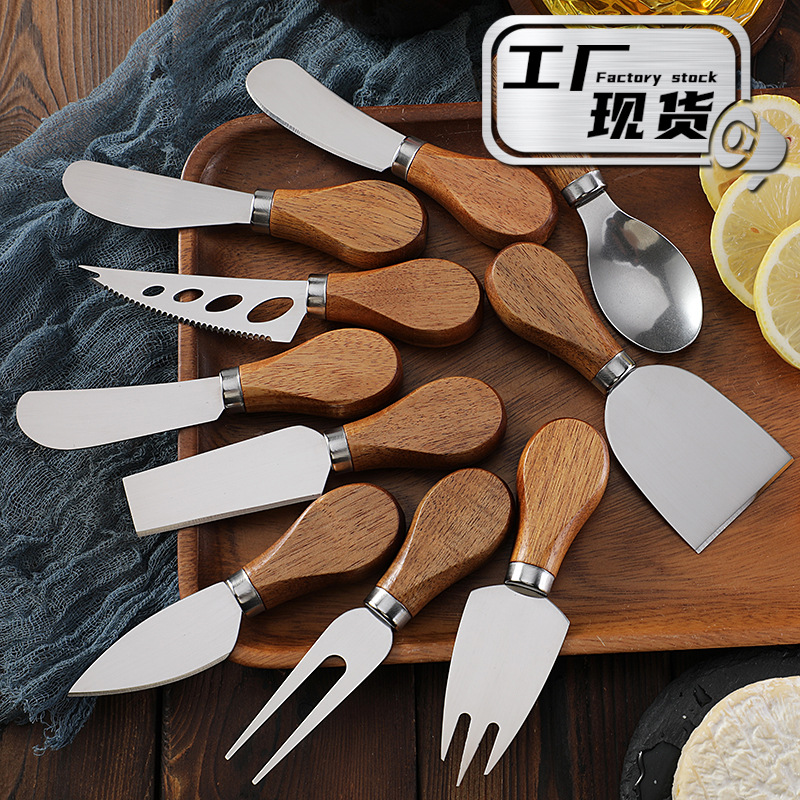 Трансграничный в наличии сырный нож из акации западный сырный инструмент нож и вилка нож для масла сырный нож из нержавеющей стали