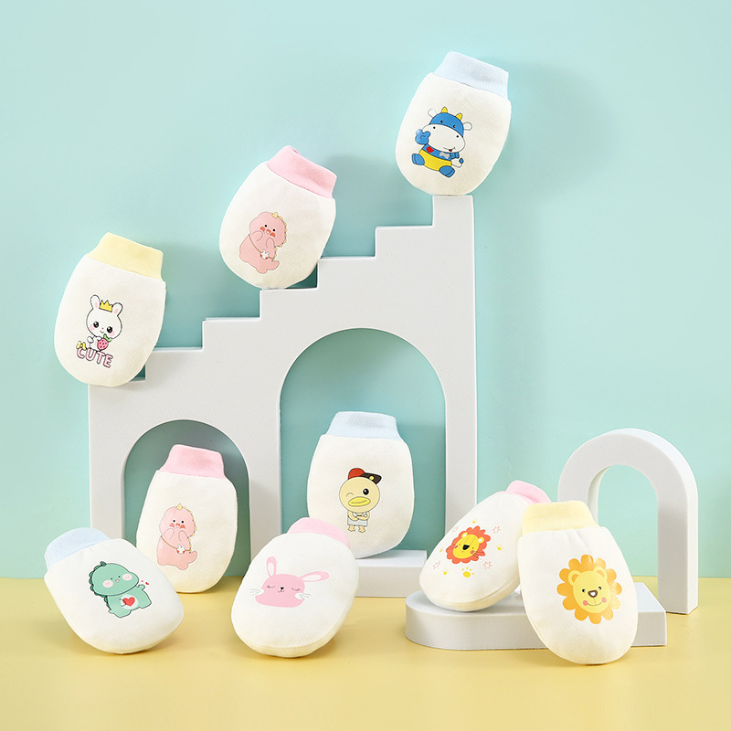 Foreign Trade Infant Anti-Scratch Gloves, Small Face Gloves, Newborn Baby Mesh Breathable Thin Gloves, Spring and Autumn Warm Gloves