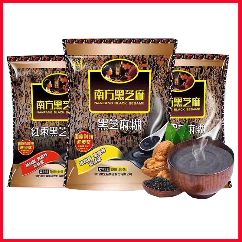 Паста из южного черного кунжута 360г/пакет*9 саше, вкус красного финика, вкус грецкого ореха, оригинальный повседневный завтрак, напиток для полдника