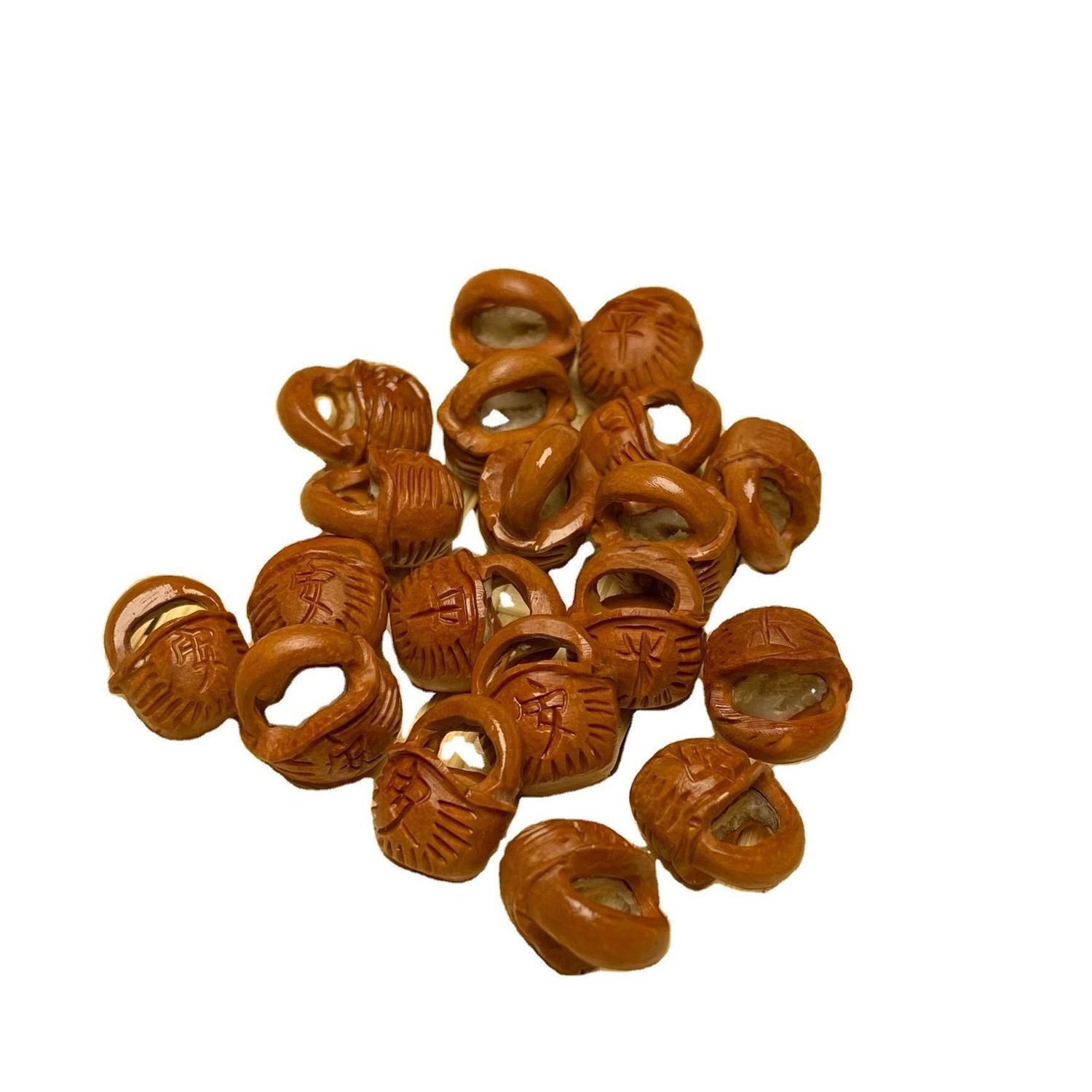 Wholesale Dragon Pattern Peach Core Carving Safety Basket Handmade Jewelry Accessories Cultural Toys Accessories Handicrafts Baby Peach Blue