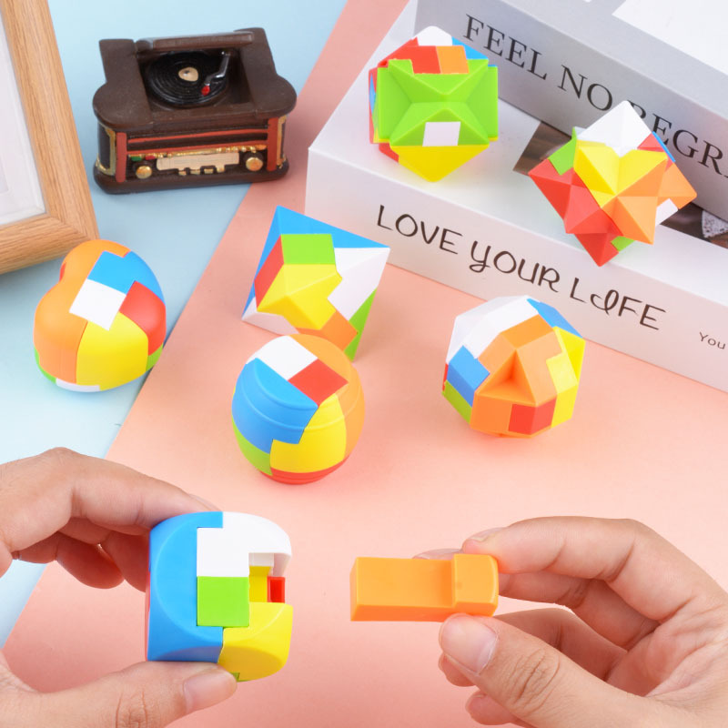 Kongming Lock Puzzle Decompression Unlock Children's Intelligence Student Disassembly Toy Luban Lock Student Gift Building Blocks Wholesale