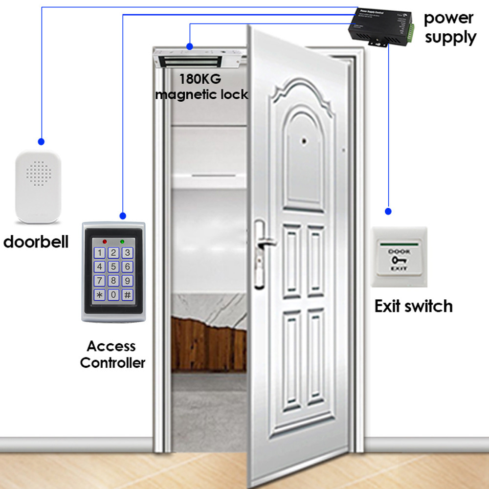 Metal Keyboard Access Control All-In-One Machine Id Sensor Password Access Control Machine with Doorbell Community Access Controller All-In-One Machine