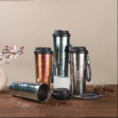 Double-Layer Pure Titanium Beer Cup, Vacuum Insulation and Cold Insulation Titanium Beverage Cup, Car-Mounted Mouth Cup, Outdoor Portable Coffee Cup