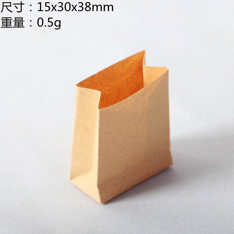1:12 Doll House Mini Packaging Bag Kraft Paper Bag Miniature Food Play Ornament Baking Bag