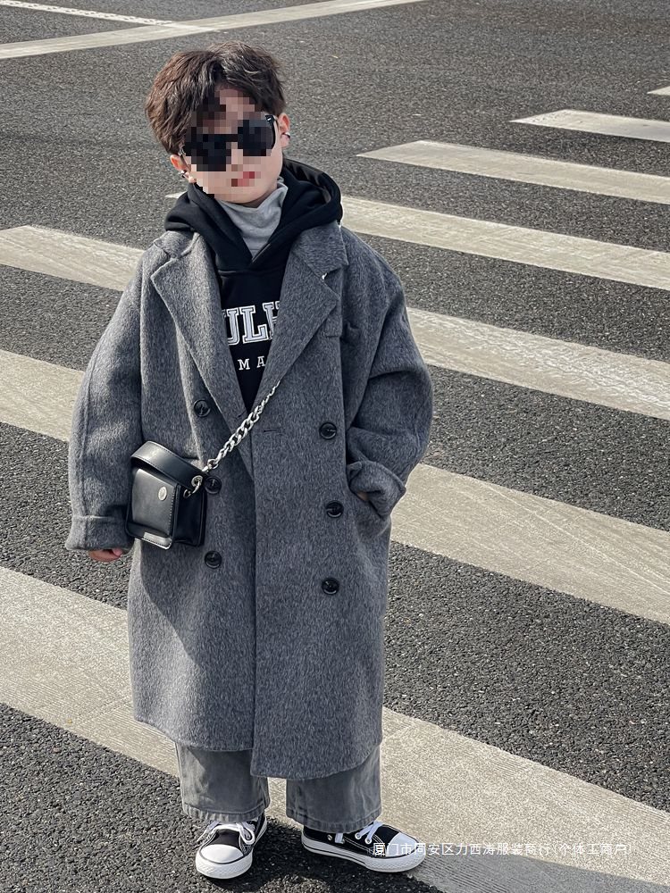 Children's Double-Sided Cashmere Outwear 2025 New Winter Woolen Outwear for Middle-Aged and Older Boys and Girls Spring, Autumn and Winter Clothing
