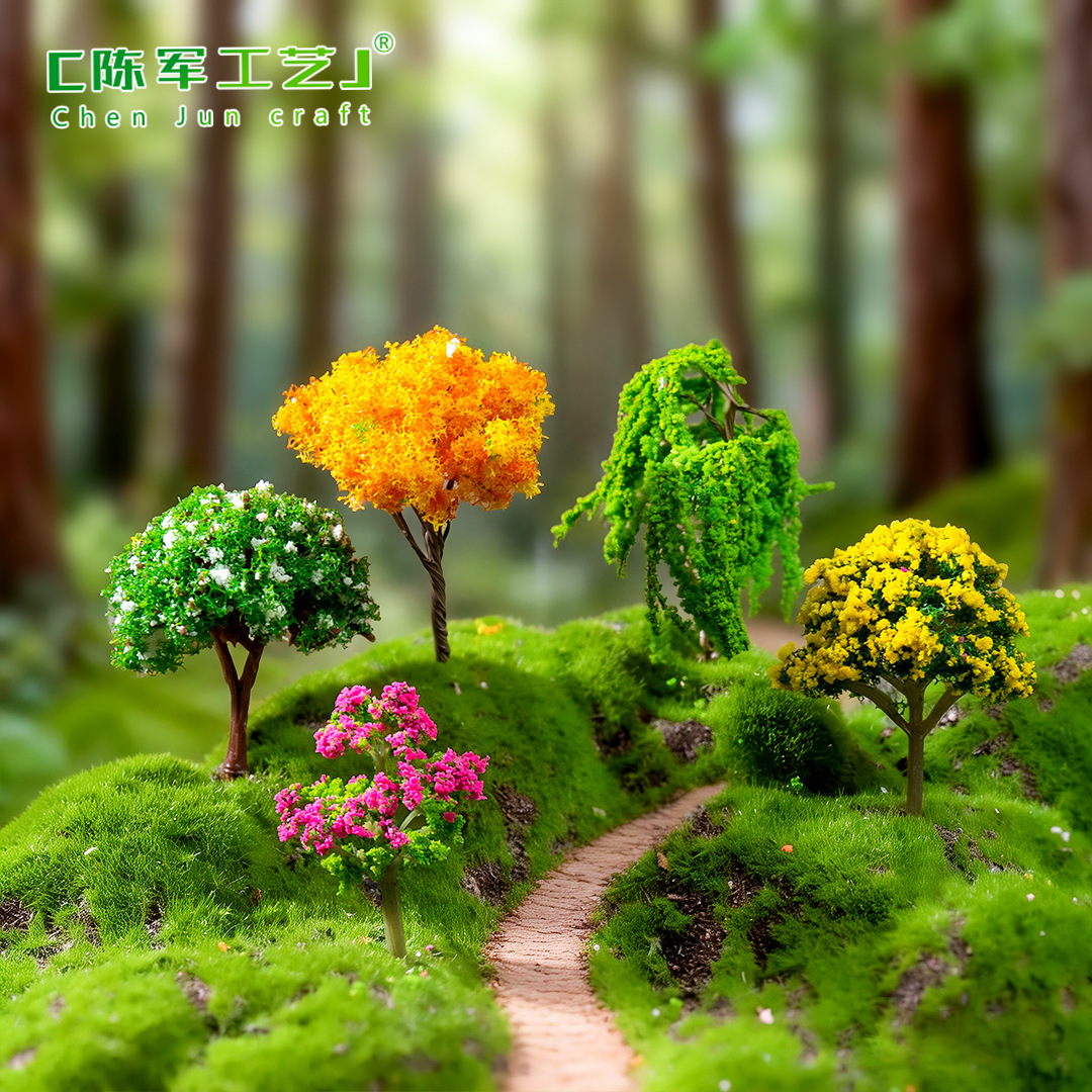 Micro-Landscape Artificial Christmas Tree, Artificial Flowers, Cherry Blossoms, Succulents, Zakka Moss Landscaping Decorations, Accessories, Small Ornaments