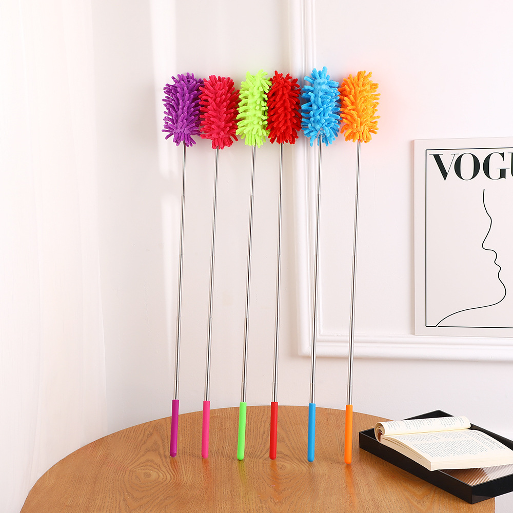 Household Mini Chenille Duster for Office Cleaning, General Cleaning, Washable Telescopic Brush