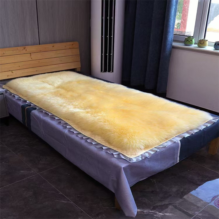 Factory wholesale long wool sheepskin mattress fur integrated warm single mattress