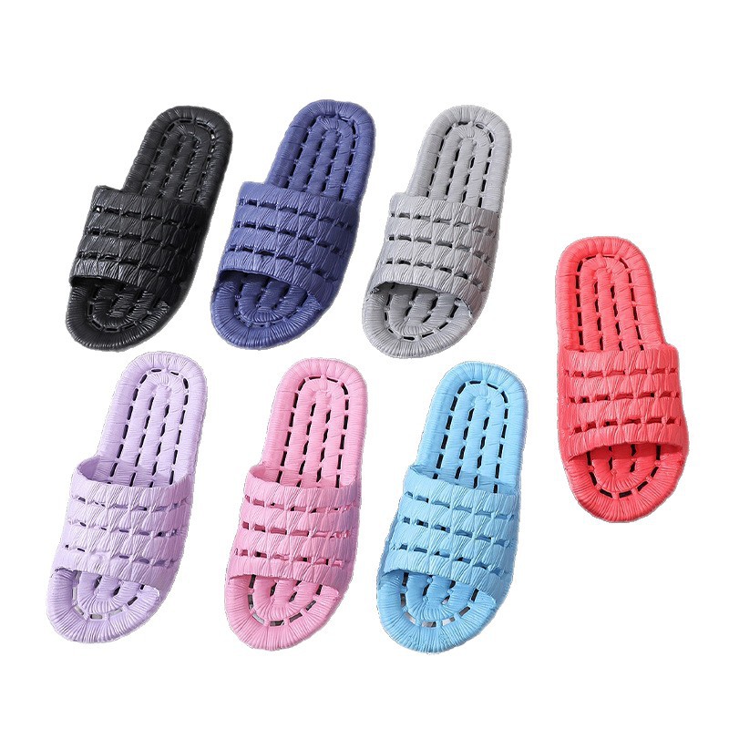 Cross-Border Temu Dropshipping Couple's Water-Draining Slippers Indoor Non-Slip Home Bathroom Slippers Soft-Soled Eva Slippers Wholesale